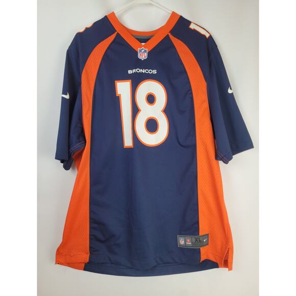 Peyton Manning #18 Denver Broncos NFL Nike On Field Jersey XL Blue Short Sleeve - Picture 1 of 13